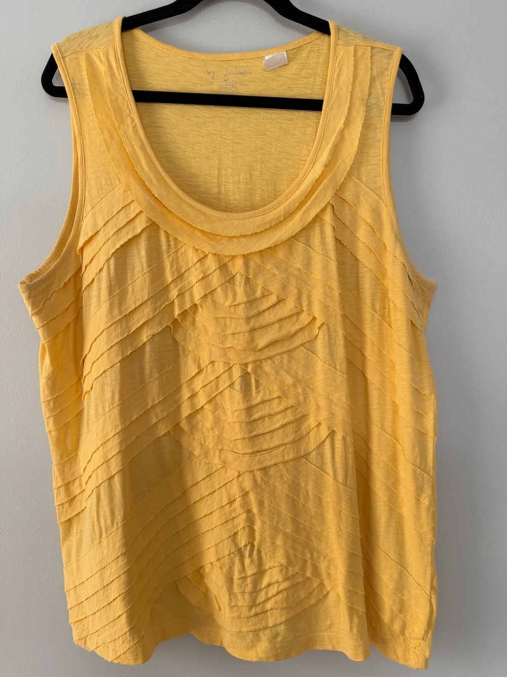 Chico’s Lunula Bright Layered Tank Top in Daffodil Yellow,   Size 3 (XL)